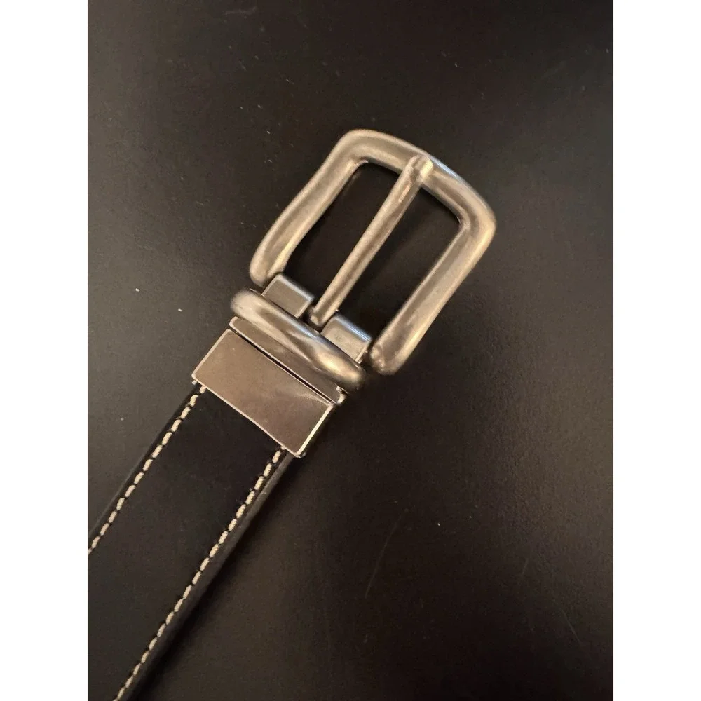 100% Genuine Full Grain Leather Black Brown‎ Reversible Belt Sz XL Argentina